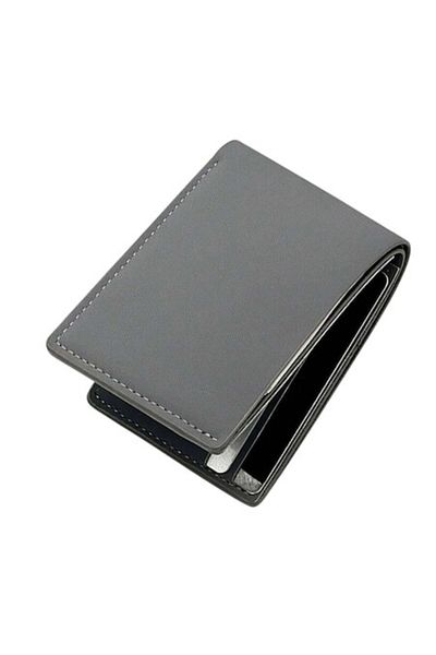 OEM Mini Wallet Compact for Men, Ultra-thin, Casual, PU Leather, Grey
