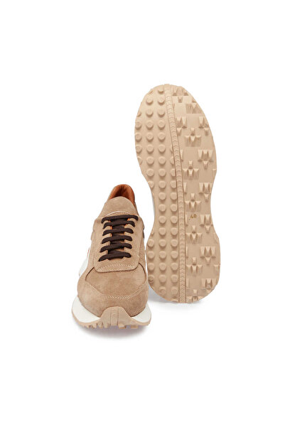 Tergan Bej Hakiki Süet Deri Erkek Sneaker - E24I1AY56713-B79