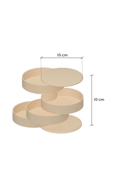 DOVİHOME Spin Jewelry and Gem Organizer Anthracite Beige