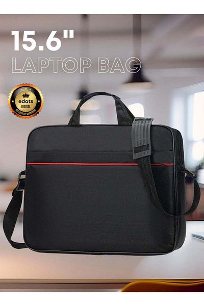 Edots 15.6" Expandable Laptop Briefcase | Sleek & Professional Laptop Bag - Black