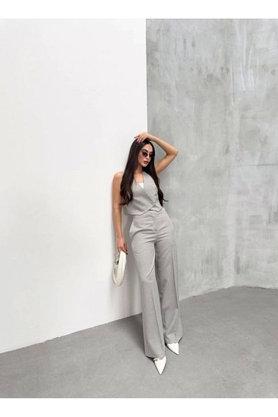 ARUZ MODA Σετ παντελόνι με γιακά με διπλό στήθος με ρίγες Τοσκάνης