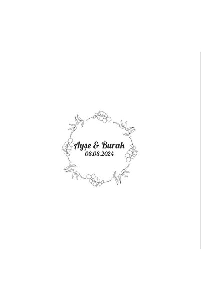 Reysa Tasarım ملصق شتوي فواكه أوراق خضراء هينا خطوبة زفاف 3x3 سم ملصق مخصص / 50 قطعة ملصق