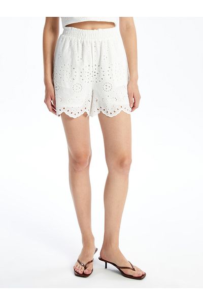 LC Waikiki Elastic Waisted Self-Patterned Women's Shorts