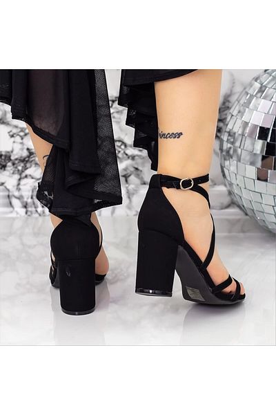 Kalapod Sandale dama negre din material textil Shaera