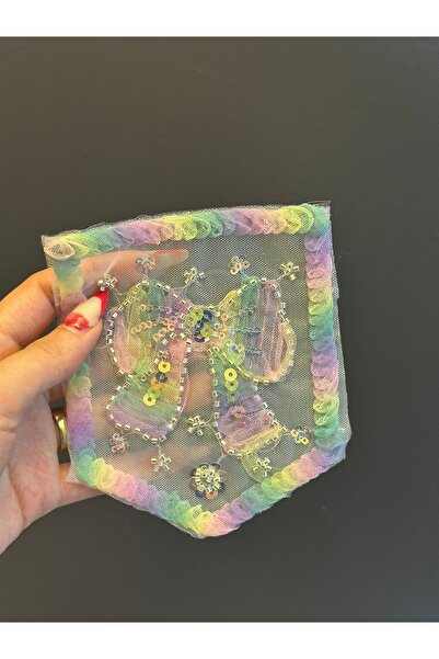 Gönülden Tasarım 14X12 CM Mărgele PULĂ DE BORDURĂ BUCĂ DE ARMAA APPLICĂȚIE DE CUSUT CULOARE