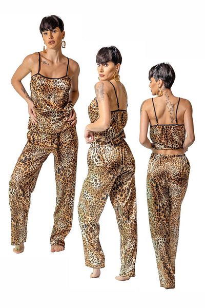 BLD by Exclusive Women's pajamas, printed satin, elastic, animal print, Celia02, BLD by Exclusive