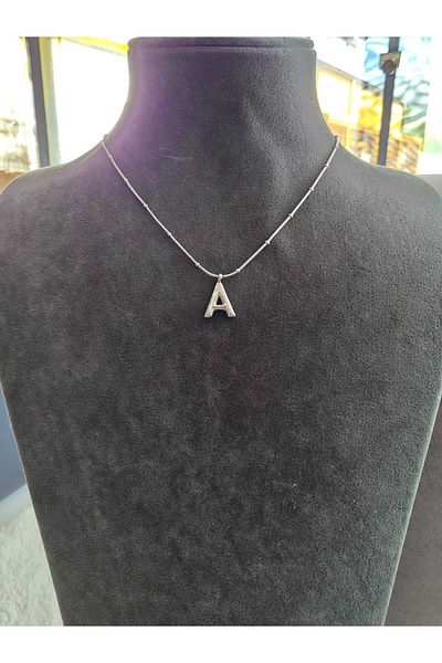 stainless steell Steel Letter a Balloon Necklace