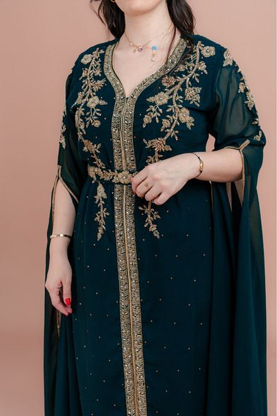 IKKXA Belted Elegant 2-Piece Kaftan