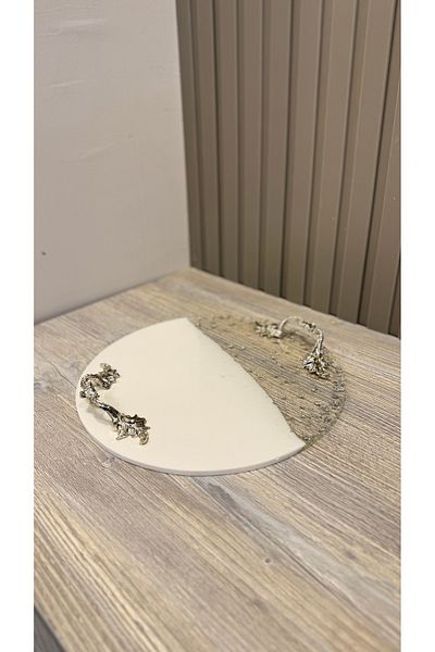 Snow Homs Δίσκος γαμπρού αρραβώνων 1 τεμάχιο 25 εκ. Ρητίνη Ασημί Promise
