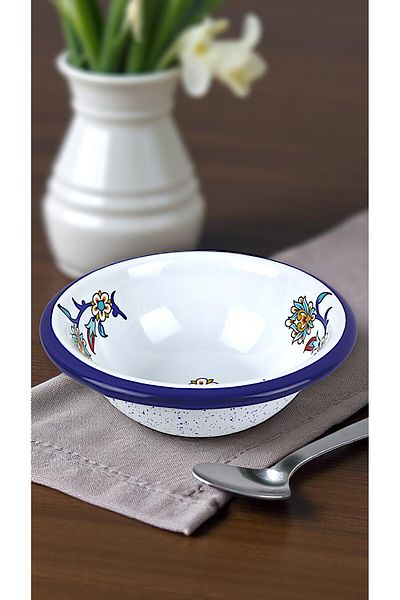 İnci Emaye No. 13 Enamel Bowl, Plate, Dowry, Pit Plate, Soup Bowl, Food Plate 13 cm