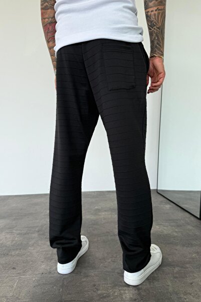 MADZEYMODA Men's Baggy Fit Loose Fit Elastic Waist Black Jogger Ke-5046