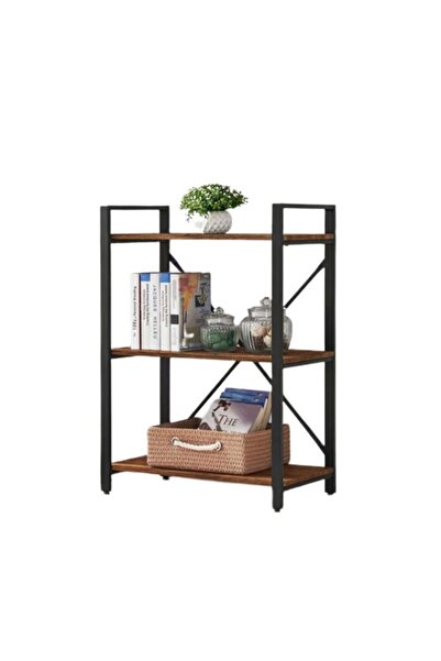 RafBurada 3 Katlı Kitaplık - Ahşap Duvar Rafı, Dekoratif Raf Beyaz