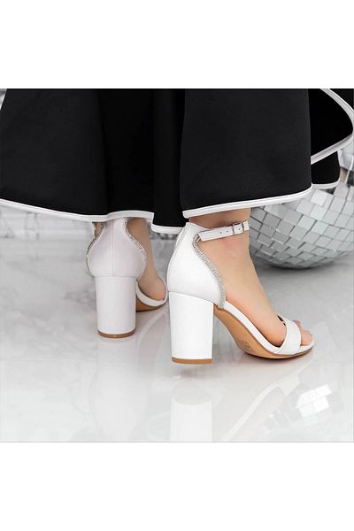 Kalapod Women's white sandals made of eco-leather Winella