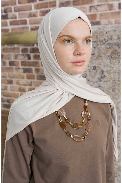 Fatma Atasoy Bamboo Combed Sand Beige Shawl