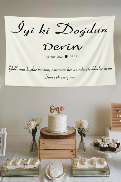 Vendini Kişiye Özel Doğum Günü Kaliteli Kumaş Duvar Örtüsü Duvar Halısı Wall ...