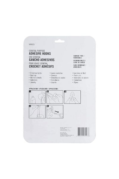 ACE 12-Piece General Purpose Damage Free Adhesive Hook with Strips White