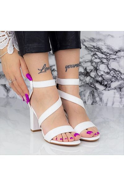 Kalapod Women's white sandals made of organic leather Astrela