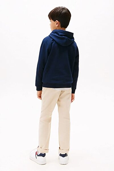 Tommy Hilfiger Erkek Çocuk Th Varsity Logo Hoody Sweatshirt - Lacivert