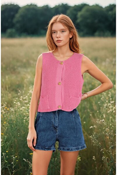 FABB Рожевий безрукавний трикотажний жилет