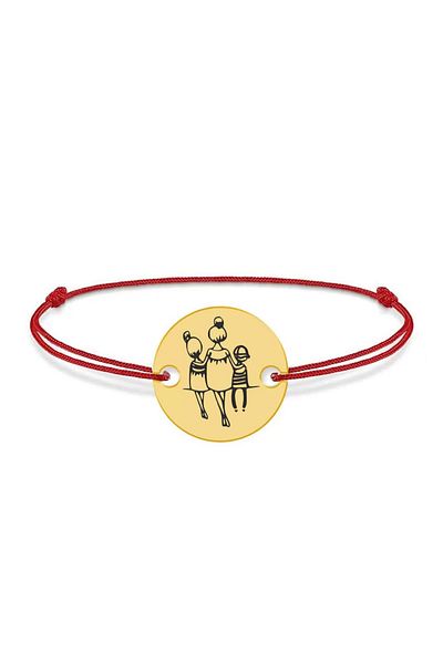 BijuBOX Bratara personalizată pentru mamă, băiețel și fetiță, argint 925 placat cu aur 24K - Felicia