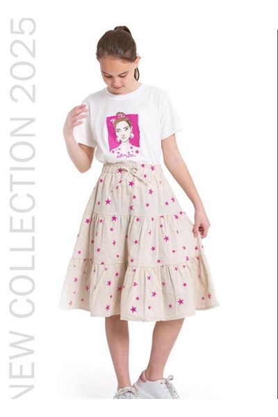 Emilakids Girl's T-Shirt Skirt Set Pink
