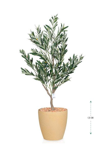 co arma Artificial olive tree with plastic stand, 130 cm high