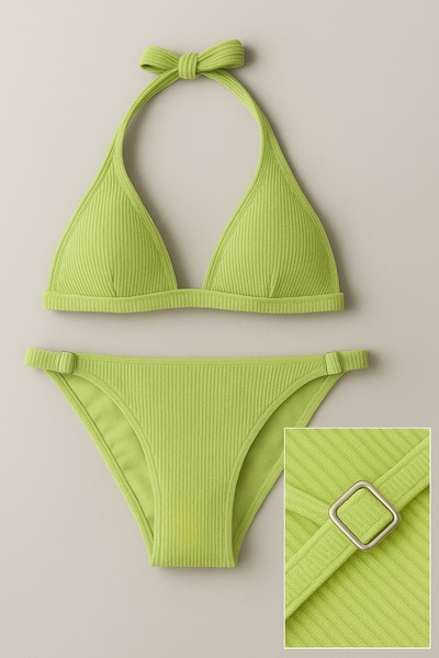 Pierre Cardin Γυναικείο Σετ Μπικίνι Μακρύ Τρίγωνο HR24BT006 – Κορδόνι, Χωρίς Στήριγμα, Μοντέλο Δέσιμο