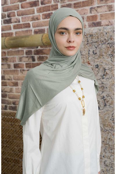 Fatma Atasoy Bamboo Combed Mint Shawl