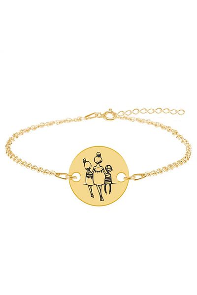 BijuBOX Brățară personalizată pentru mamă, băiețel și fetiță din argint 925 cu placare aur 24K - Felicia