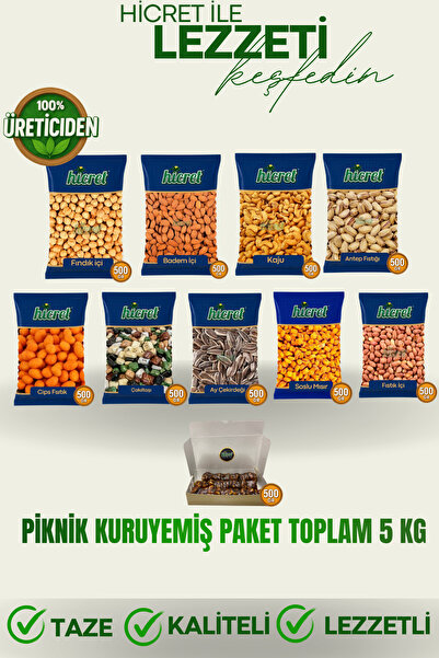 hicret Piknik Kuruyemiş Paketi 10 Parça 5 Kg - Atıştırmalık Çerez