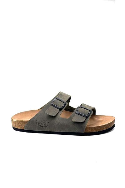 FLY SOFT S903 Ανδρικές παντόφλες με διπλή πόρπη με ελαφριά σόλα Khaki