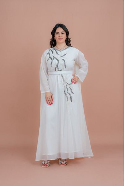 IKKXA Belted Elegant 2-Piece Kaftan