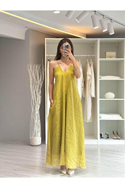 LUUNA STORE Saten Dokulu Astarlı Elbise