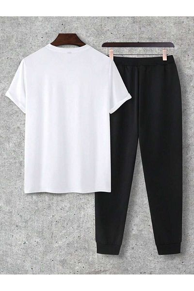 PENTHİLUS Men's Bird Print T-Shirt and Jogger Set