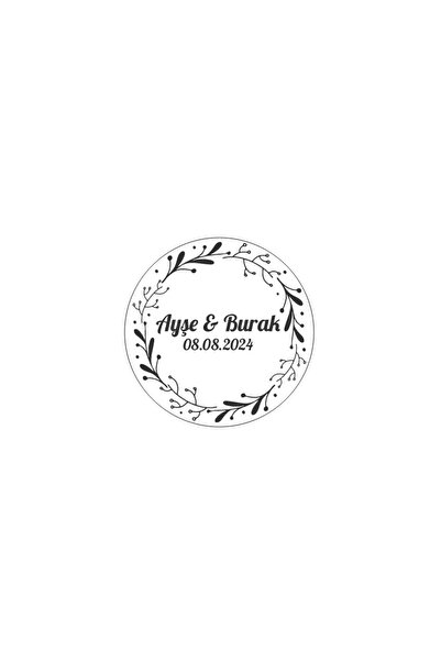 Reysa Tasarım Winter Sticker with Round Deer Henna Engagement Wedding 3X3Cm C...