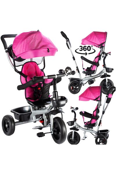 ideal STORE Tricycle for Kids idealSTORE, Safety Belts, Rotatable Seat Button, Spacious Baskets, Footrest, Non-s