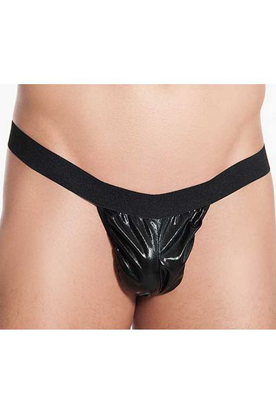 Cicişim Ανδρικό μαύρο Fancy Lame String Thong