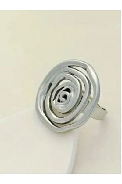 Eyelashes Silver Geometric Adjustable Steel Ring