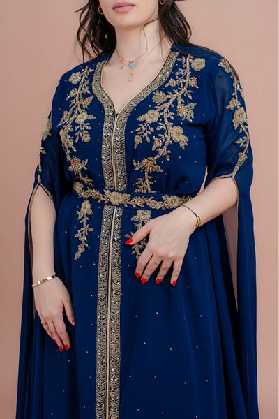 IKKXA Belted Elegant 2-Piece Kaftan