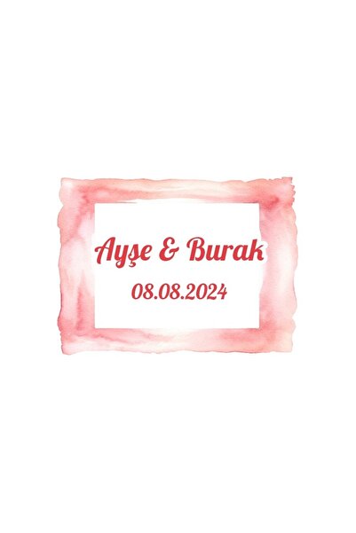 Reysa Tasarım ملصق إطار ألوان مائية لغروب الشمس هينا خطوبة زفاف 3x3 سم ملصق م...