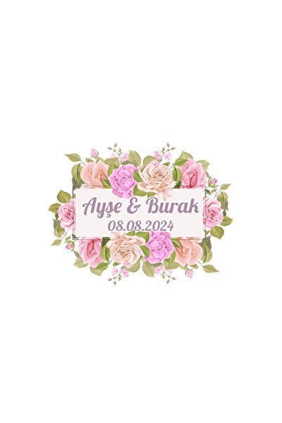 Reysa Tasarım ملصق بيضاوي على شكل طائر فواكه شتوية هينا خطوبة زفاف 3 × 3 سم ملصق مخصص / 50 قطعة ملصق