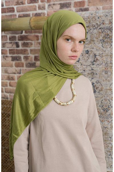 Fatma Atasoy Bamboo Combed Pistachio Green Shawl