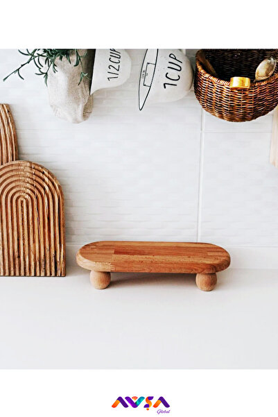 teknotrust Suport de prezentare din lemn natural de bambus cu picior, design ...