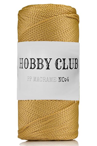 hobby club Premium 200 γραμμάρια Πολυεστέρας Μακραμέ Σχοινί Μουστάρδα 2 Mm - 230 Μέτρα
