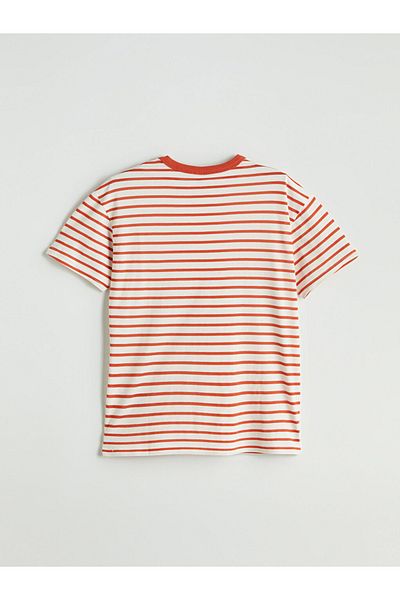 LC Waikiki Comfortable Fit Cotton Combed Fabric Striped Boys T-Shirt
