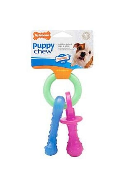 Nylabone Nylabone Puppy Chew Teething Pacifier, Bacon Petite Nylon Chews