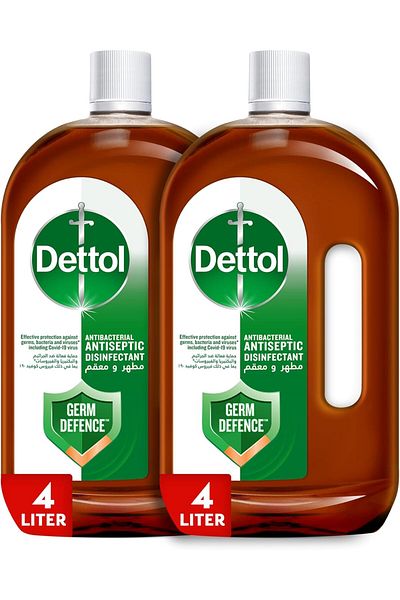 Dettol Antiseptic Antibacterial Disinfectant Liquid, 4L (Pack of 2) (Packaging may vary)