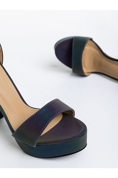Kalapod Women's iridescent gray sandals made of eco-leather Seana