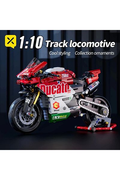 BUILDING BLOCK Ducato Motorcycle V4 Building Block 883 Pieces 1:10 Easy Installation and Use, Birthday Gift Toy Ç