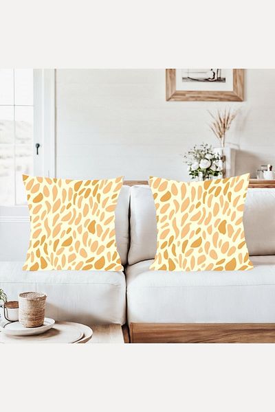 on the clouds Beige Brown Modern Combination Hidden Zippered Throw Pillow Cover Sofa Pillow Cover Set (2Pcs)